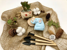 Load image into Gallery viewer, #SaveTheNature: ‘Plant A Tree’ – Planter (Elephant & Child) + Mini Gardening Tools
