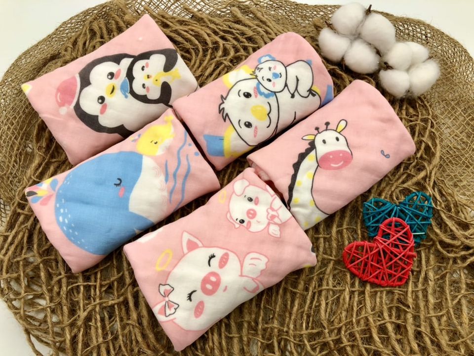 #SaveTheAnimals: Cotton Gauze Burp Cloth/Saliva Towel - 6 layered (Pink)
