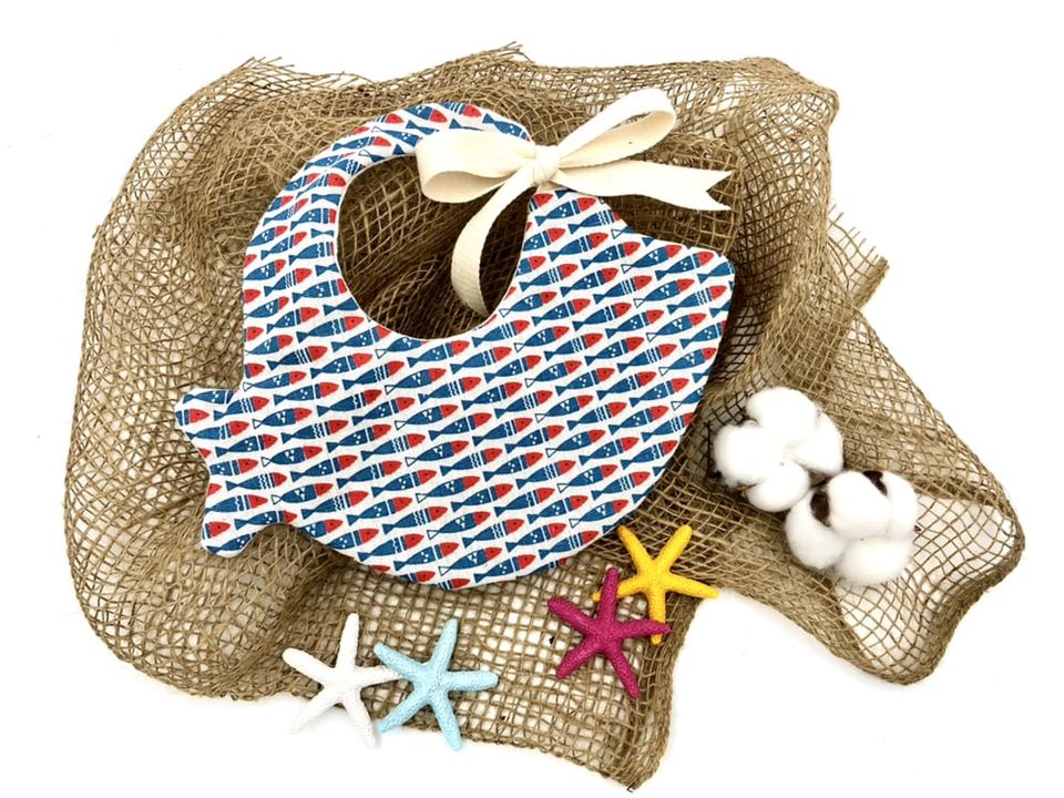 #SaveTheMarineLife: Handmade Organic Cotton Baby Bib (Fish)
