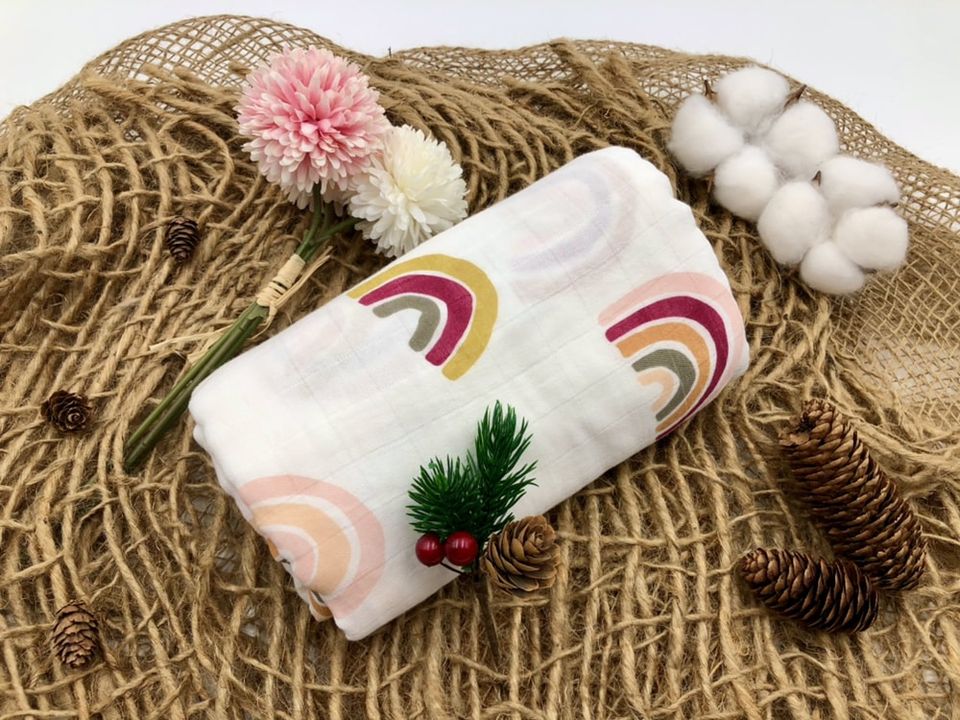 #SaveTheNature: Bamboo Pure Cotton Muslin Swaddle Blanket (Rainbow)
