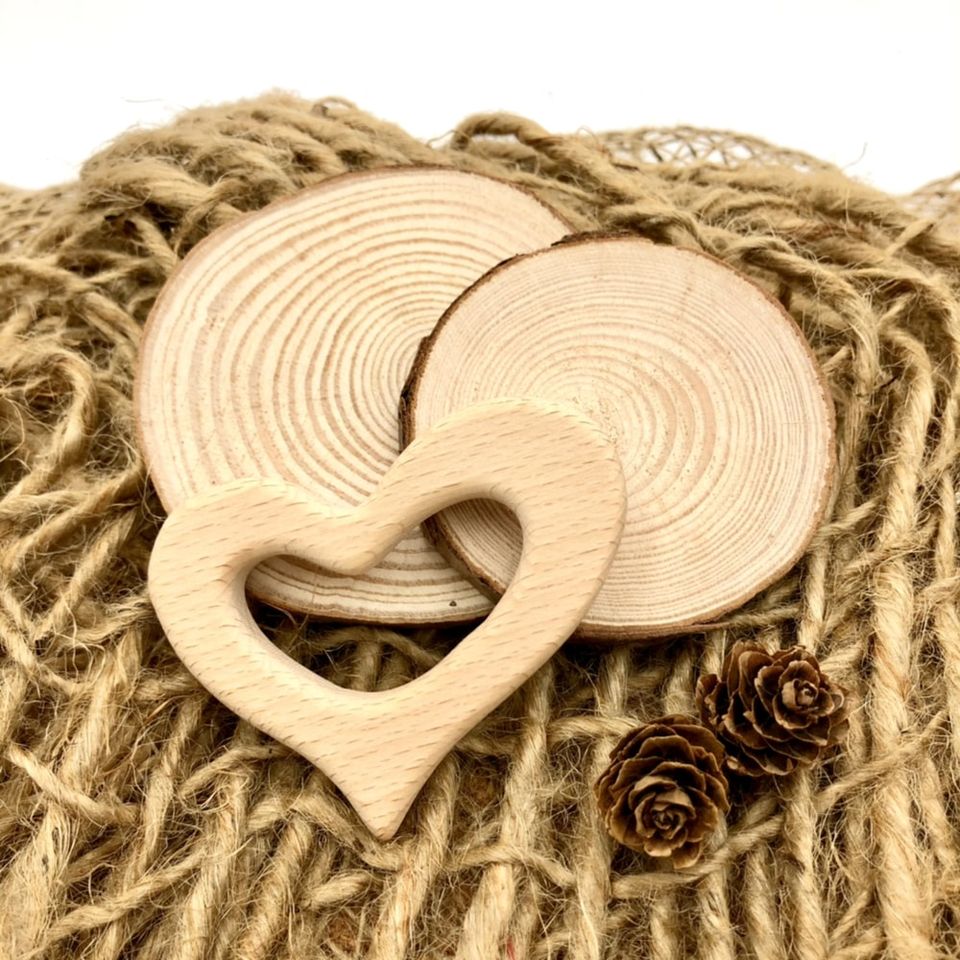 #ForOurChildren: Natural Wooden Teether (Love)