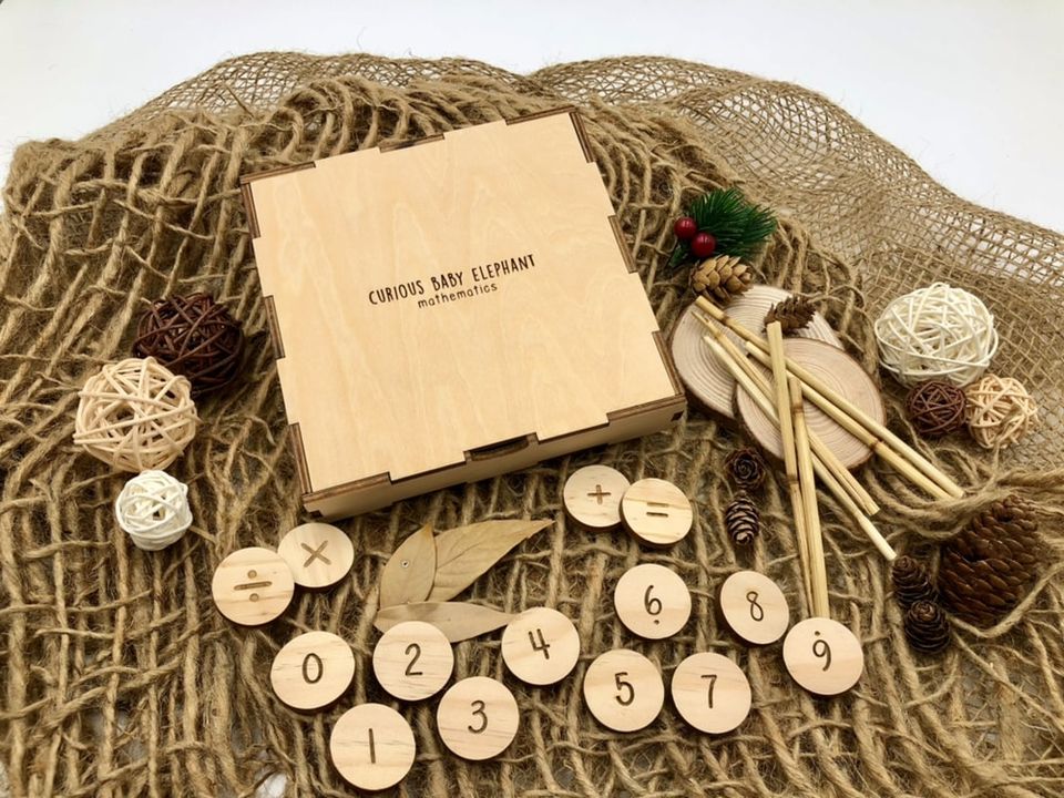#ForOurChildren: Toy Set - Wooden Mathematics Game + Wooden Box
