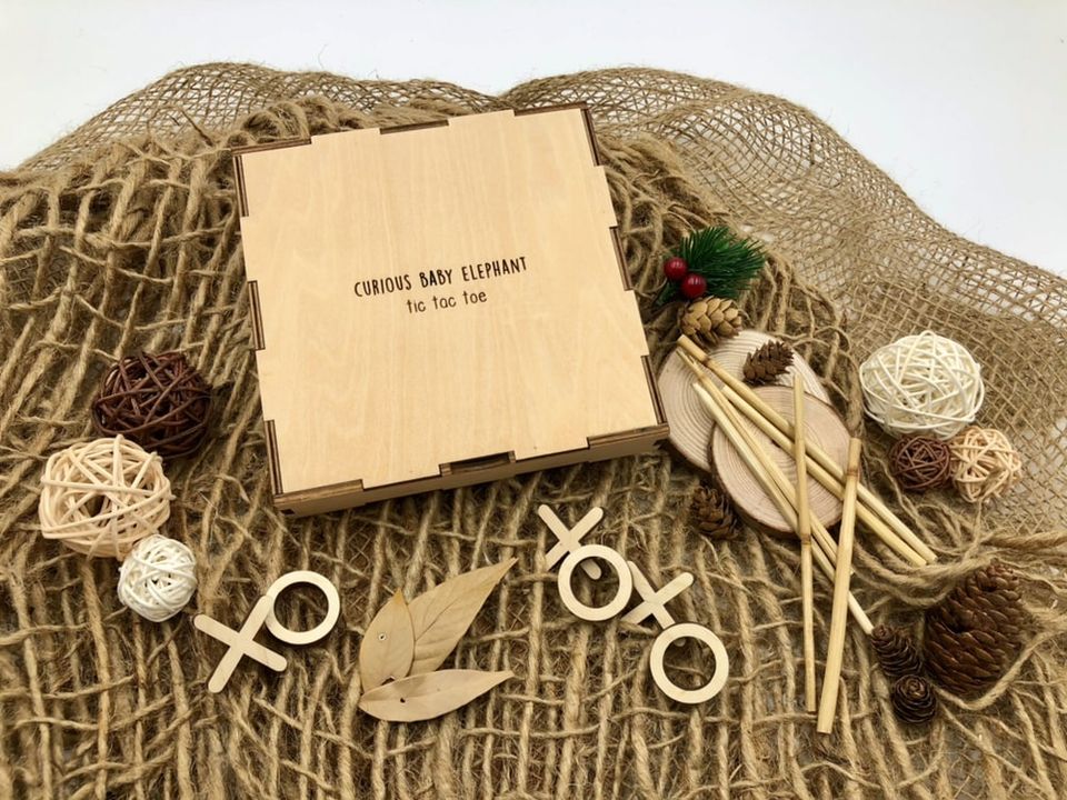 #ForOurChildren: Toy Set - Wooden Tic Tac Toe Game + Wooden Box